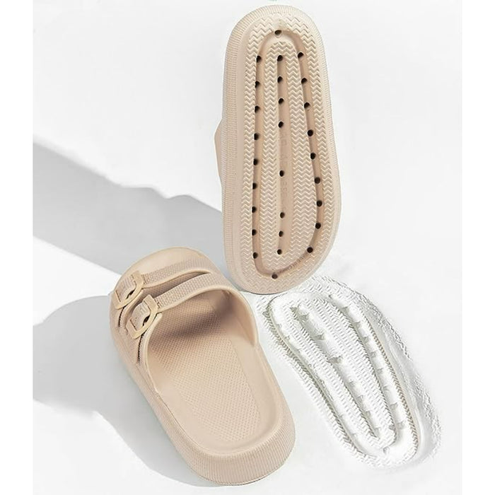 Double Buckle Flat Sandals