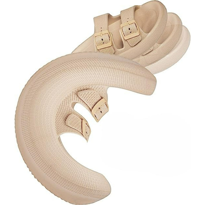 Double Buckle Flat Sandals