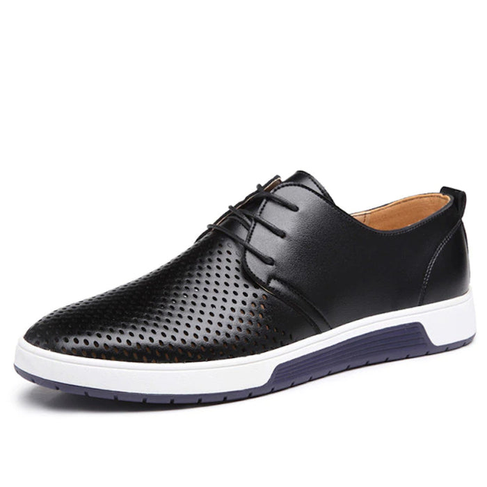 Summer Breathable Male Casual Leather Shoes