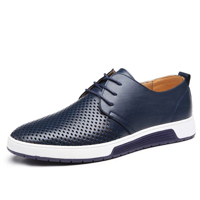 Summer Breathable Male Casual Leather Shoes