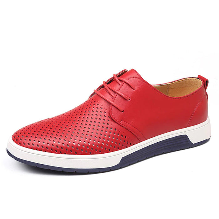 Summer Breathable Men Casual Leather Shoes