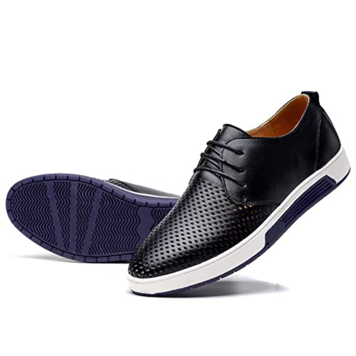 Summer Breathable Male Casual Leather Shoes