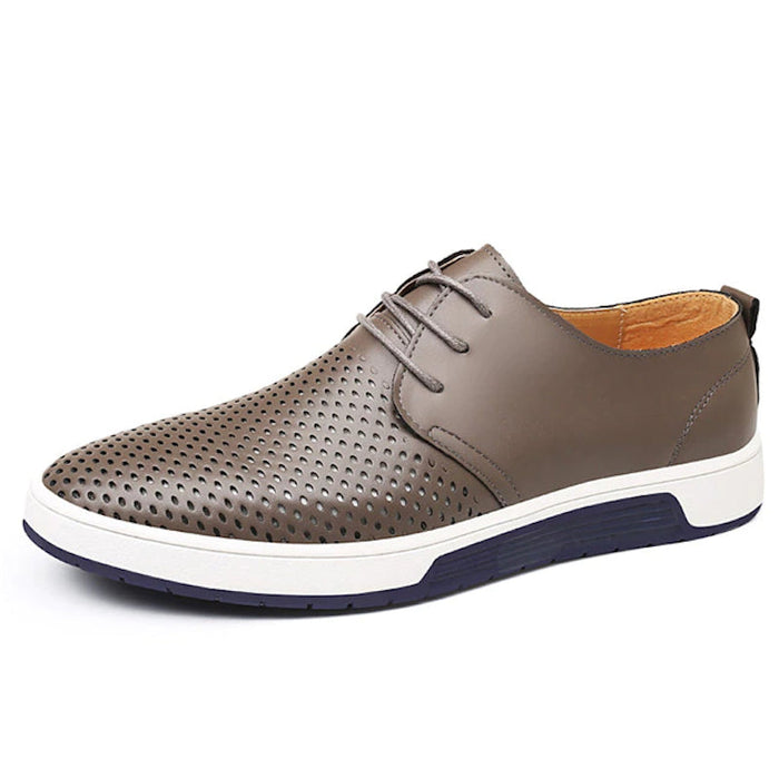 Summer Breathable Men Casual Leather Shoes