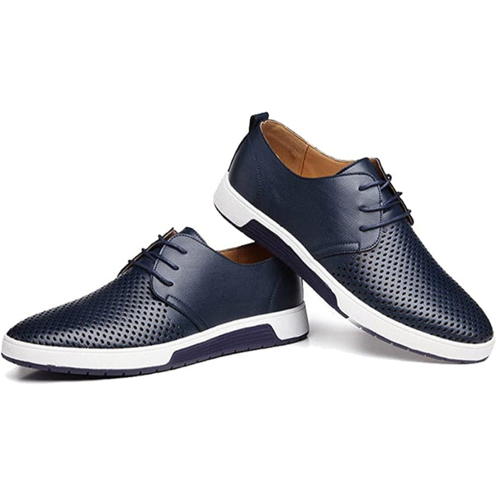 Summer Breathable Male Casual Leather Shoes