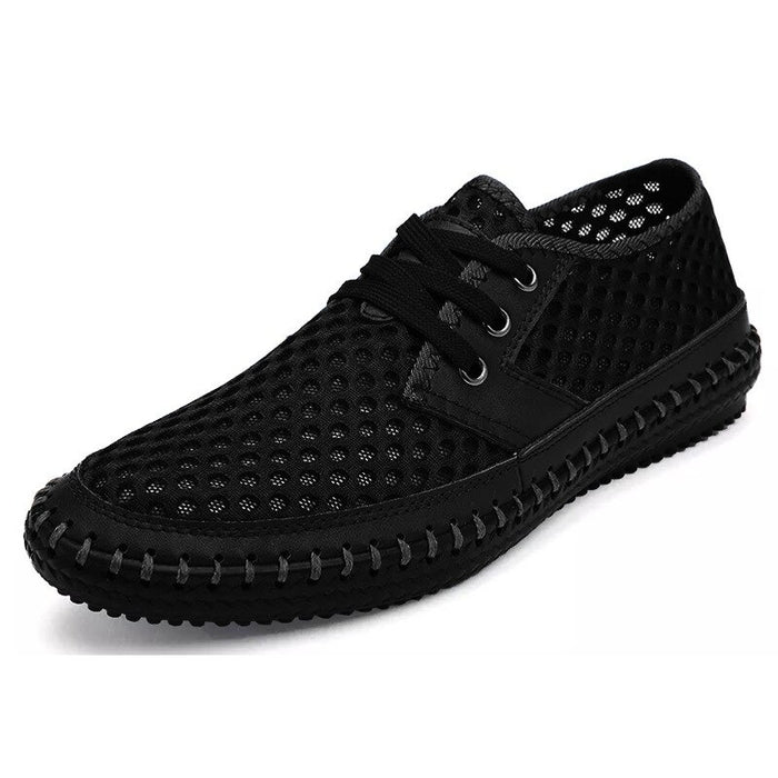 Lace-Up Slip On Mesh Shoes