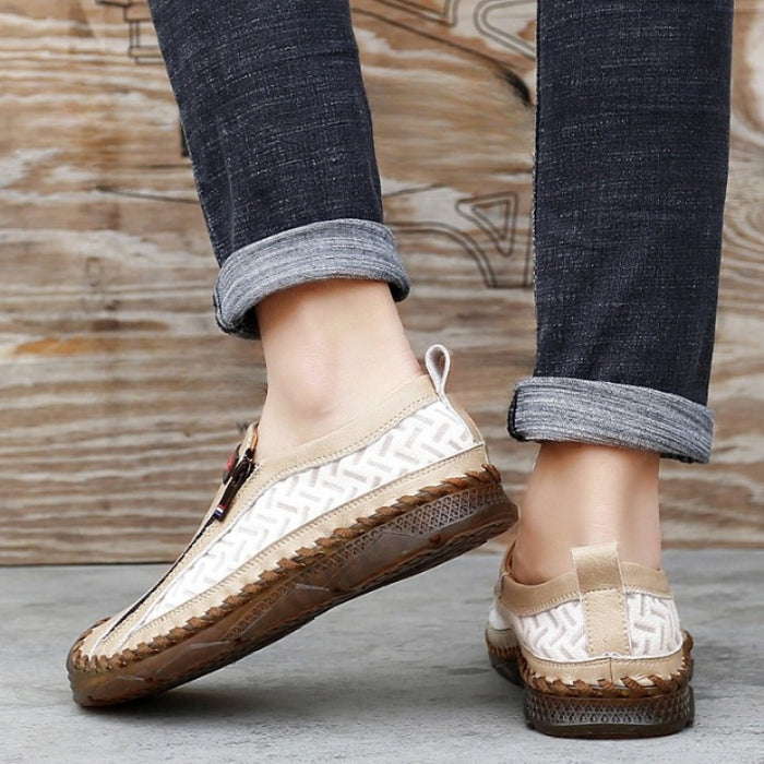 Breathable Leather Flat Shoes