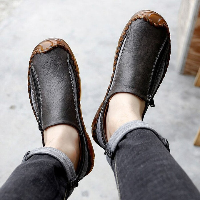 Breathable Leather Flat Shoes