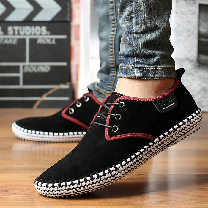 Leather Casual Loafers Cow Suede Shoes